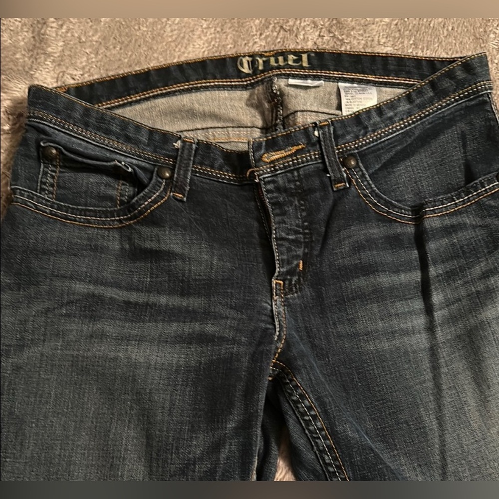 Cruel Girl Julia Mid Rise Slim Fit Bootcut Women's Blue Jeans Size 11R - Picture 4 of 10